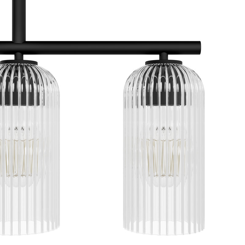 Hunter x Jasmine Roth Beverly Glen 5 Light Chandelier Ceiling Light Fixture, Clear, Matte Black