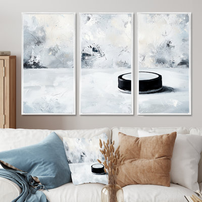 «Hockey Puck and Ice» - ensemble d'art mural
