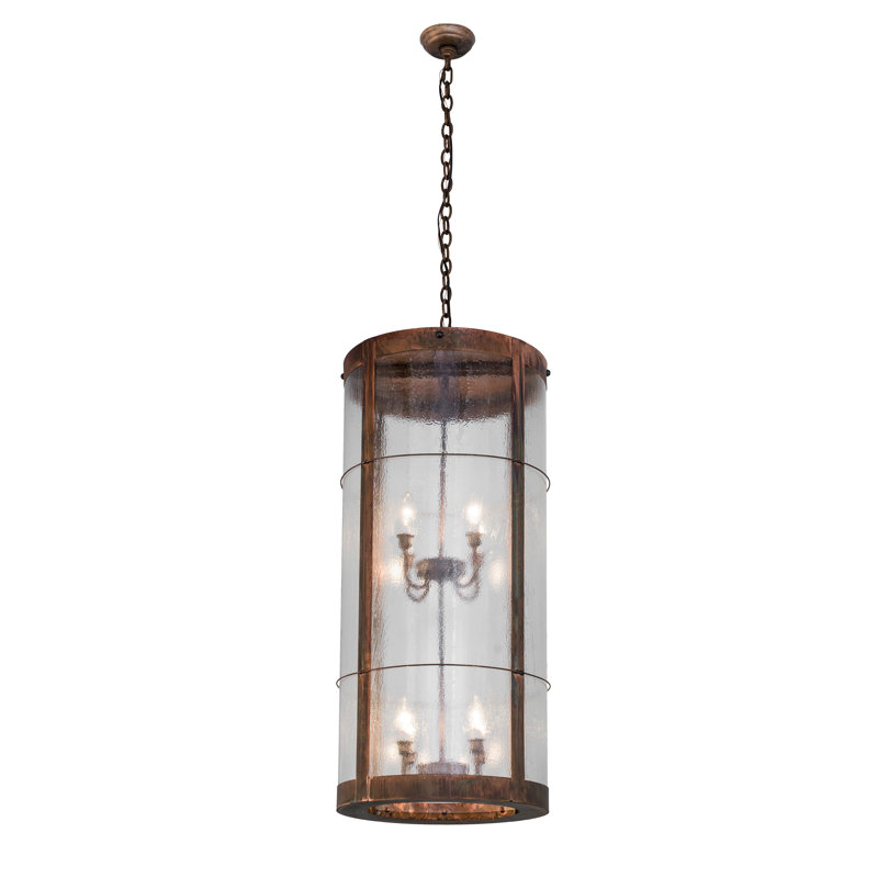 Luminaire suspendu cylindrique unique à 8 lumières Villa