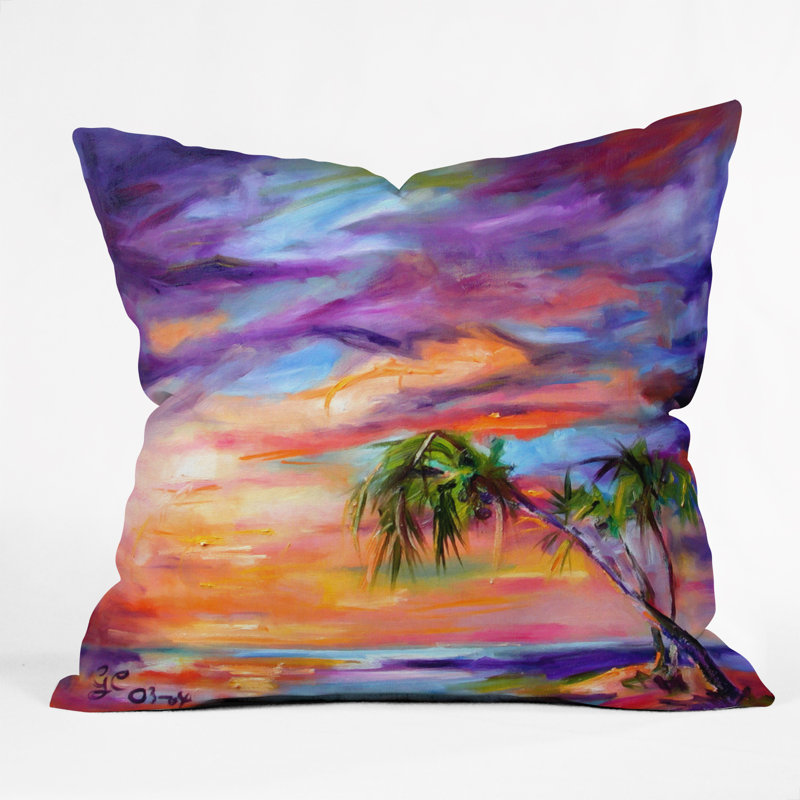 Florida Palms Beach Indoor/Outdoor Throw Pillow, 20" x 20"