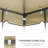 10X10 Ft Outdoor Patio Gazebo Replacement Canopy,Double Tiered Gazebo Tent Roof Top Cover Only Greatwall Border(Frame Not Include)-Tan-123826959