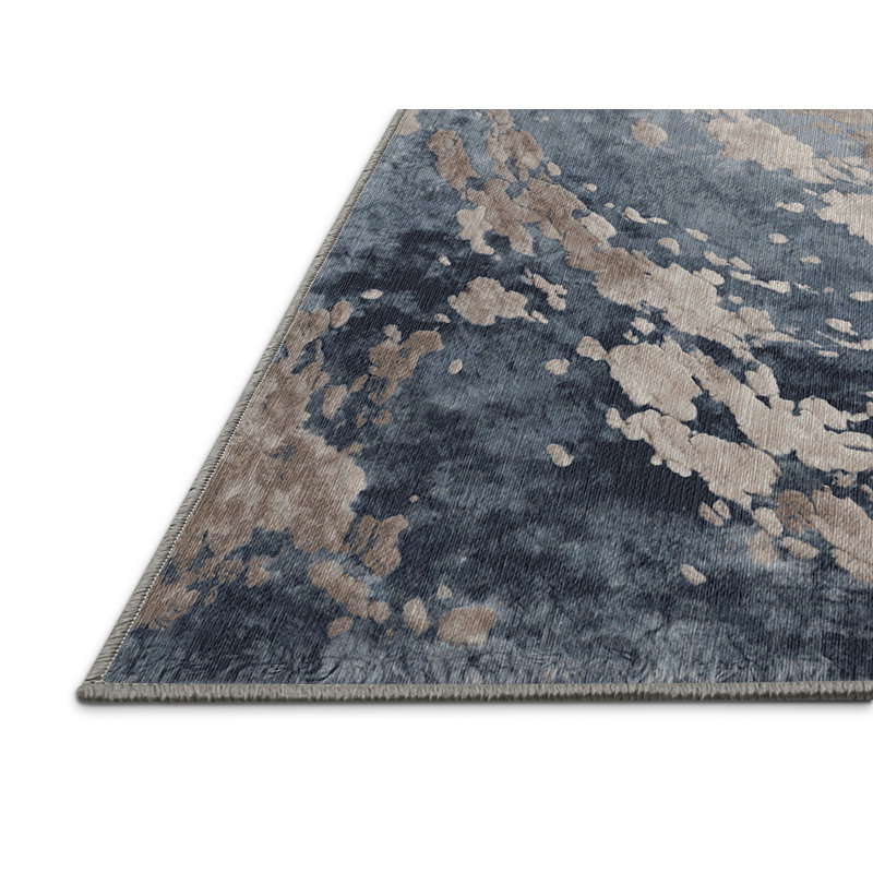 Tapis gris lavable à la machine, Rond 6 pi