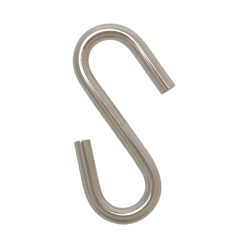 Crochet standard en acier inoxydable, Nickel poli, H 2,17 po x l 1,18 po x P 0,2 po