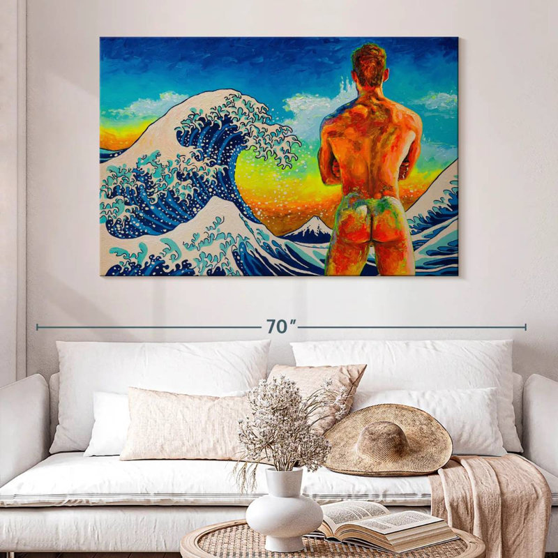 Baigneuse avec la grande vague, H 34 po x l 51 po