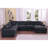 128"W Chenille Fabric Corner Sectional Sofa With Right-Facing Chaise, Cupholders, And Charging Ports-1874449051