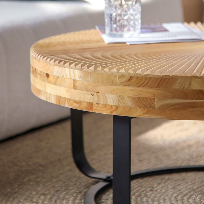 Table basse 47 po ovale avec rangement Table d'appoint moderne en placage de bois massif pour salon, chambre à coucher, appartement ou bureau