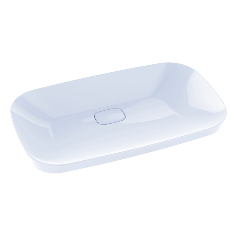TOTO® Neorest® Kiwami® Rectangular Semi-Recessed Fireclay Vessel Bathroom Sink with CEFIONTECT, Cotton White