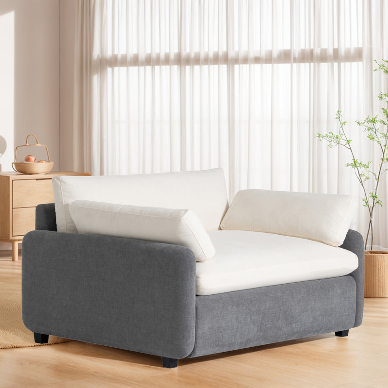 Fauteuil d'appoint 50 po, White/Grey