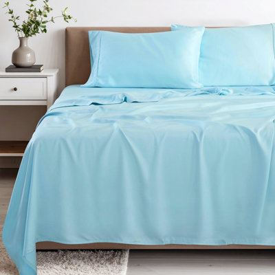 Superior 300 Thread Count Rayon From Bamboo Solid Deep Pocket Bed Sheet Set