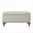 Ottoman Storage Bench 36.6” Linen Fabric Solid Wood Feet Rivet Trim - Beige | Tan Brown | Wood