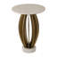 Table d'appoint ronde moderne et glamour de 63,5 cm (25 pouces) en marbre blanc et métal doré, idéale pour le salon ou la chambre.