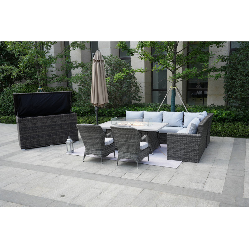 Alseepa 8 - Person Patio Conversation Set with Cushions