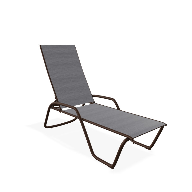 Chaise longue inclinable Gardenella, Kona texturé, Étain Augustine