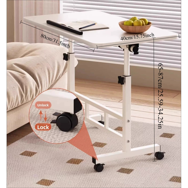 Adjustable Folding Laptop Desk For Home Office Study, Portable Bedside Table With Height Adjustment, Compact Writing Desk For Dorm Room And Small Spaces