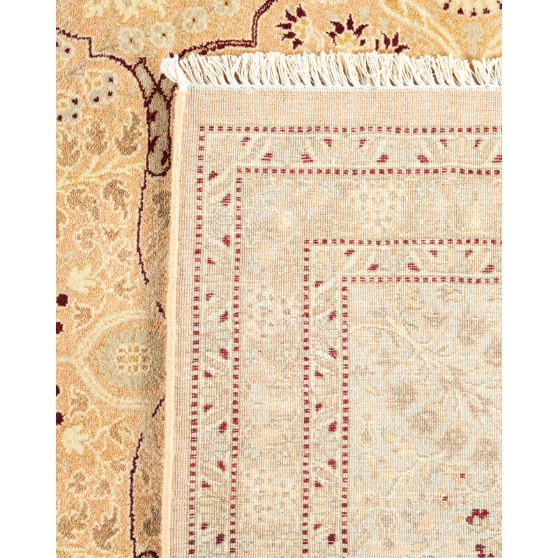 Hand-Knotted Beige Wool Floral 8' x 10' Area Rug