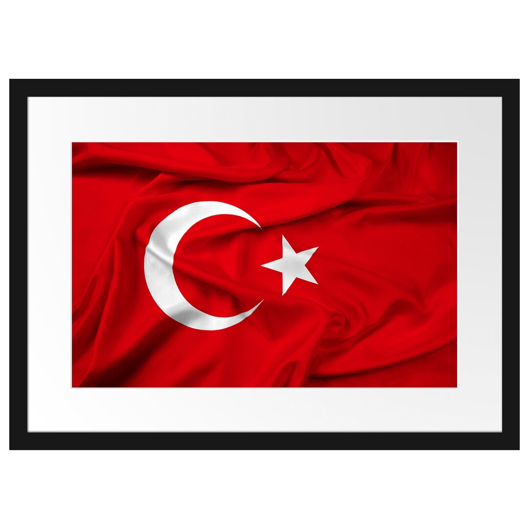 Gerahmtes Poster Turkey flag Türkei Flagge