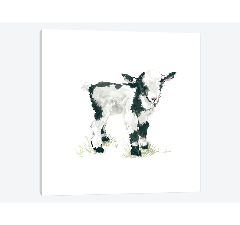 «Goat», peinture sur toile tendue, H 12 po x l 12 po x P 0,75 po, Toile tendue, Pas de tapis