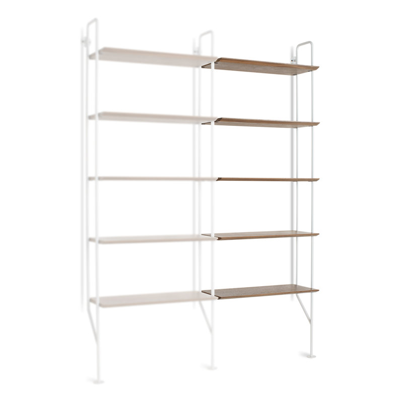 Hitch Bookcase Add-on Kit, White/Walnut