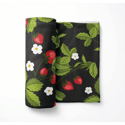 Strawberries Ultra Plush Velveteen Fleece Blanket
