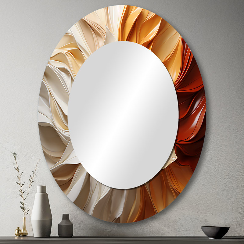 Sunlit Spiral - Miroir mural moderne ovale, 43 po x 33 po
