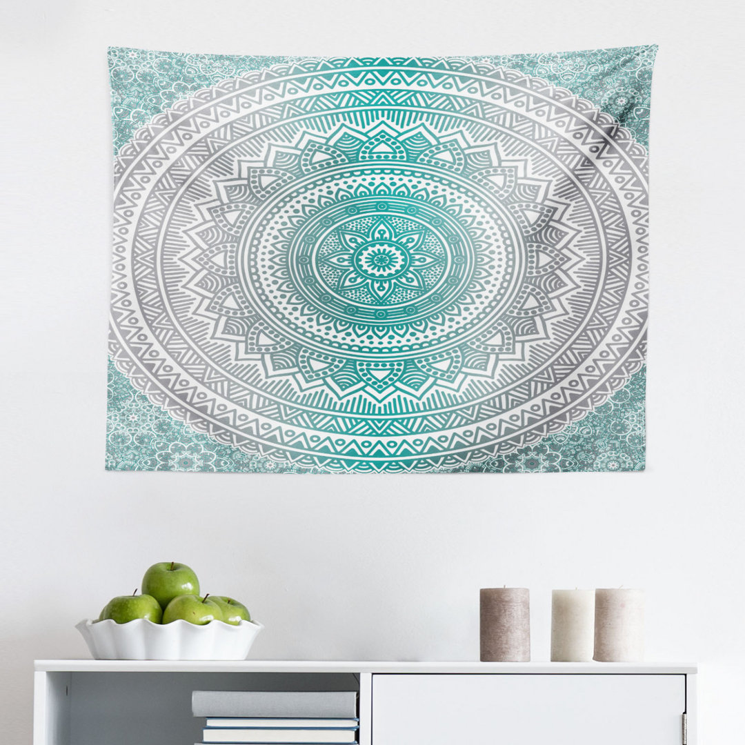 Wandbehang Mandala Ombre Design Space Geometrischer Mittelpunkt Boho Kunst