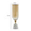 Vase décoratif Kylie avec base en marbre blanc, aluminium, verre doré 19 pouces-123275116