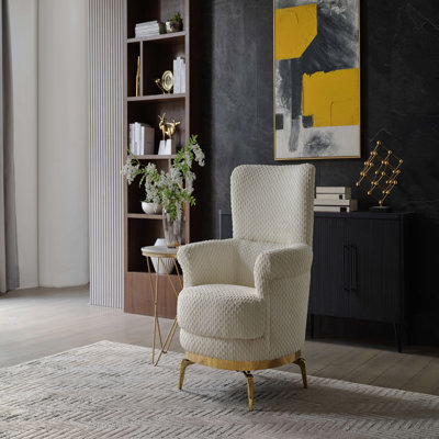 Chaise d'appoint de style moderne - faite de bois et d'accents dorés