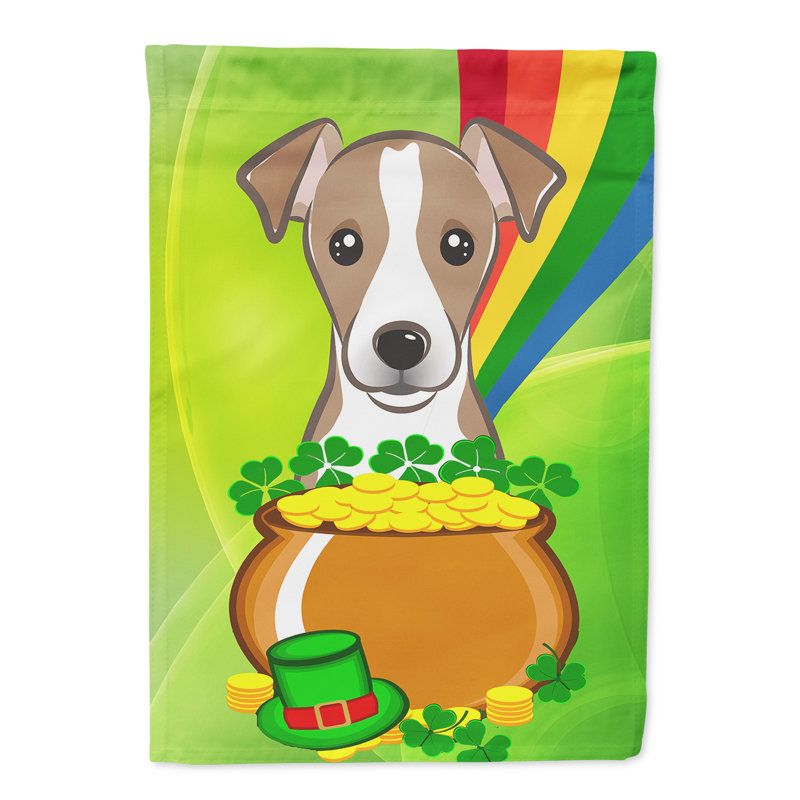 Drapeau de jardin Arella St. Patrick's, Terrier Jack Russell (brun clair)