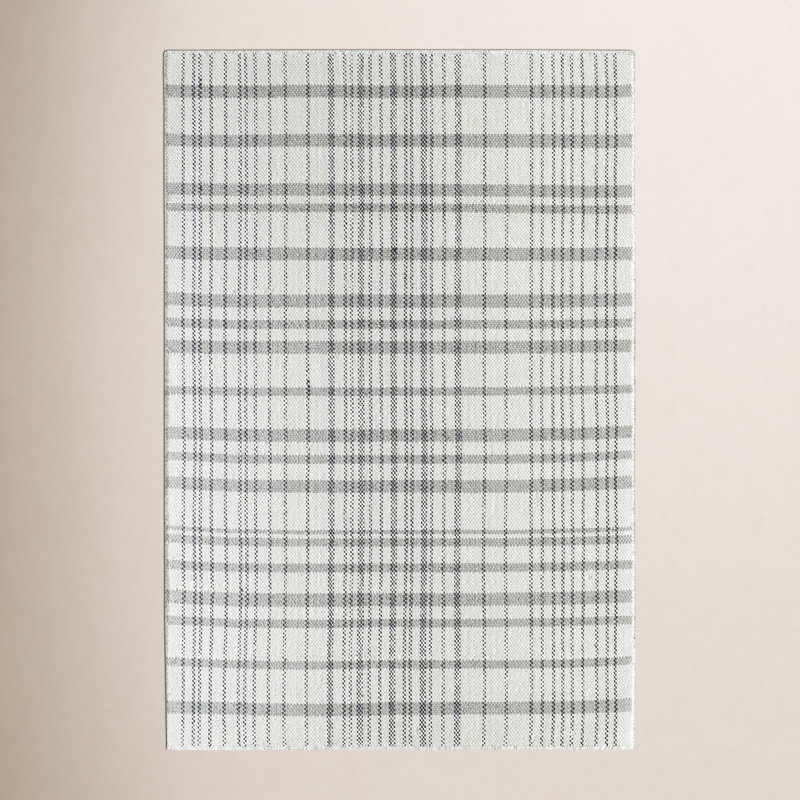 Lavande Plaid Wool Area Rug, Rectangle 8' x 10'
