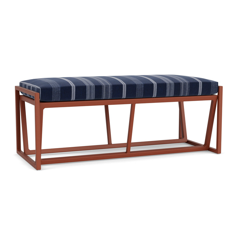 Summit Outdoor Dining Bench, Sea Glass, Consider Indigo