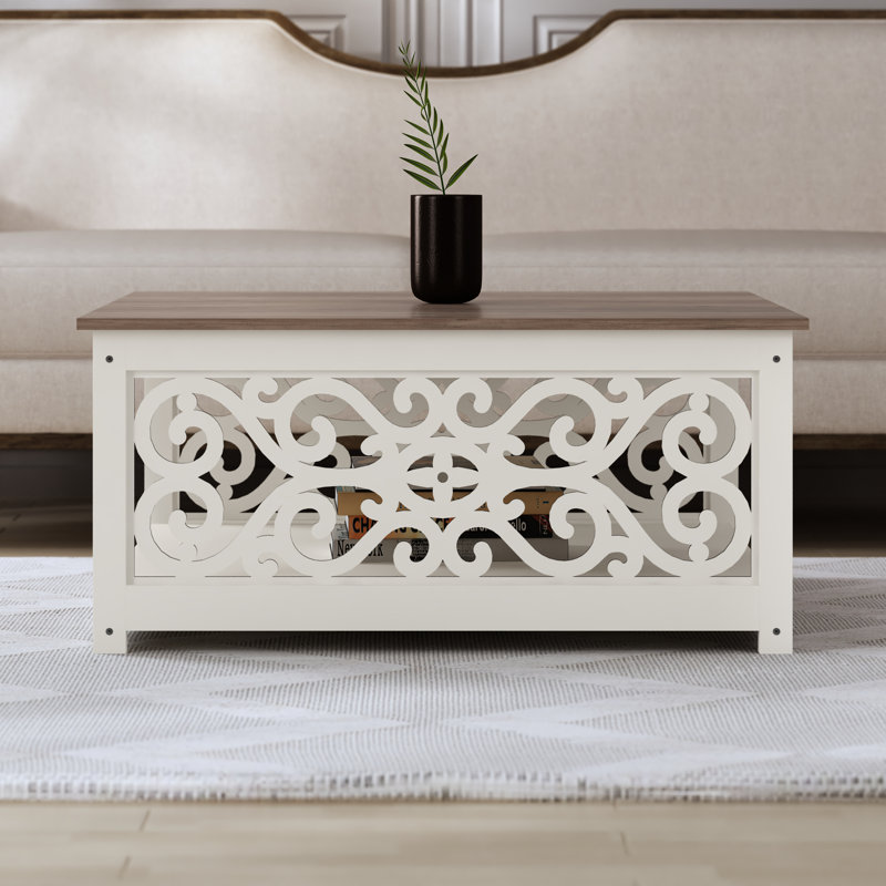 Table basse avec rangement Ariba, Chêne noueux