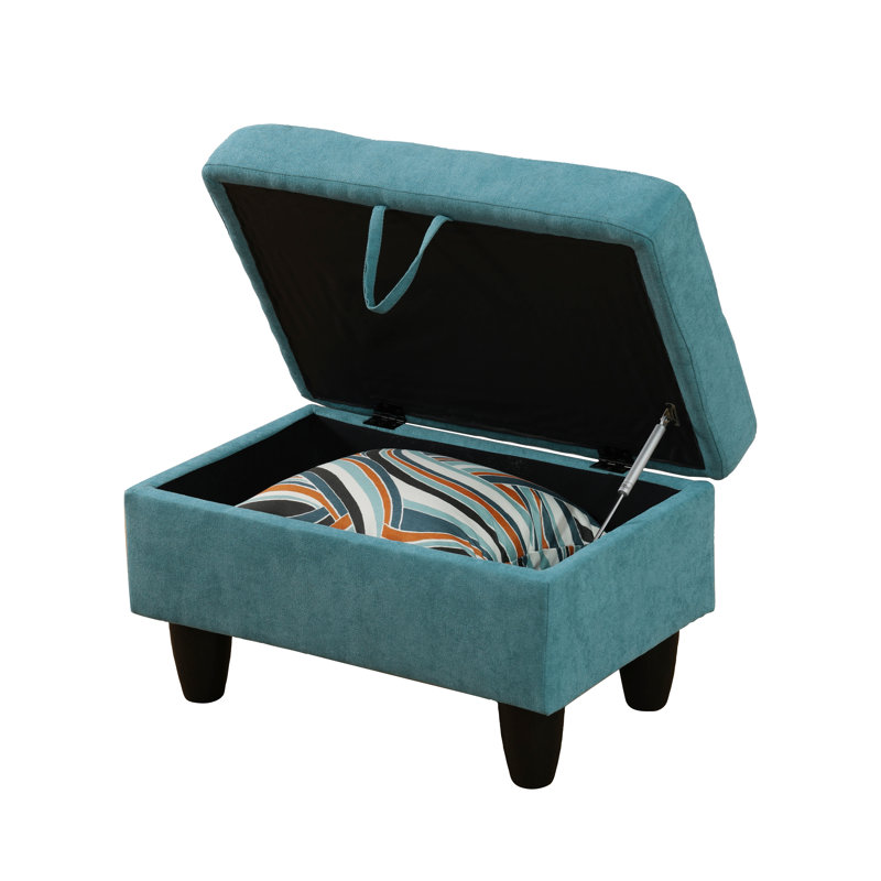 Repose-pieds Claritza, Polyester bleu sarcelle