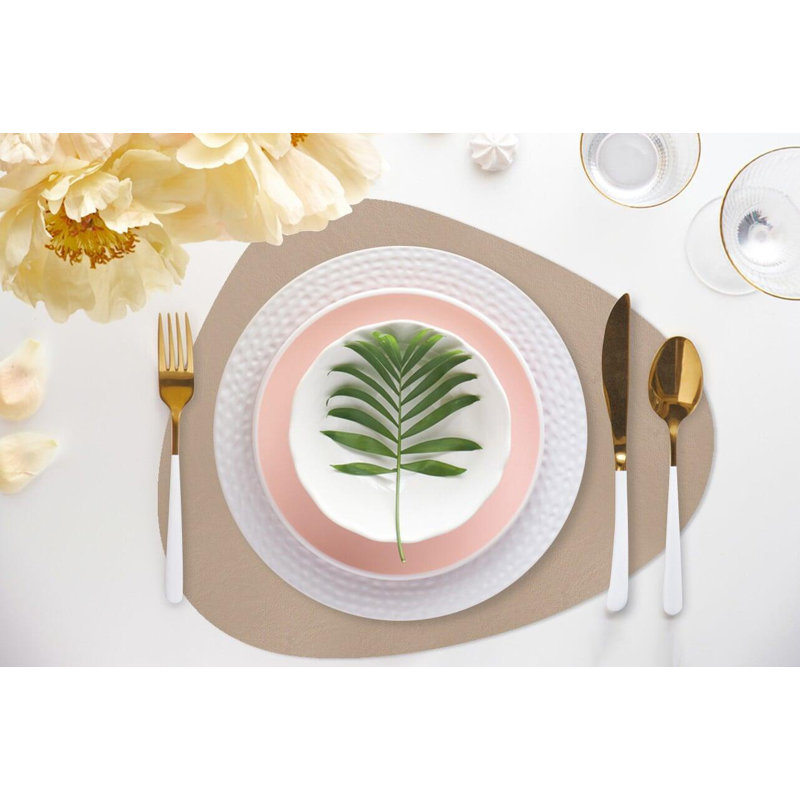 Mattola Placemat, 18.5" X 15.3", Set Of 6, Taupe