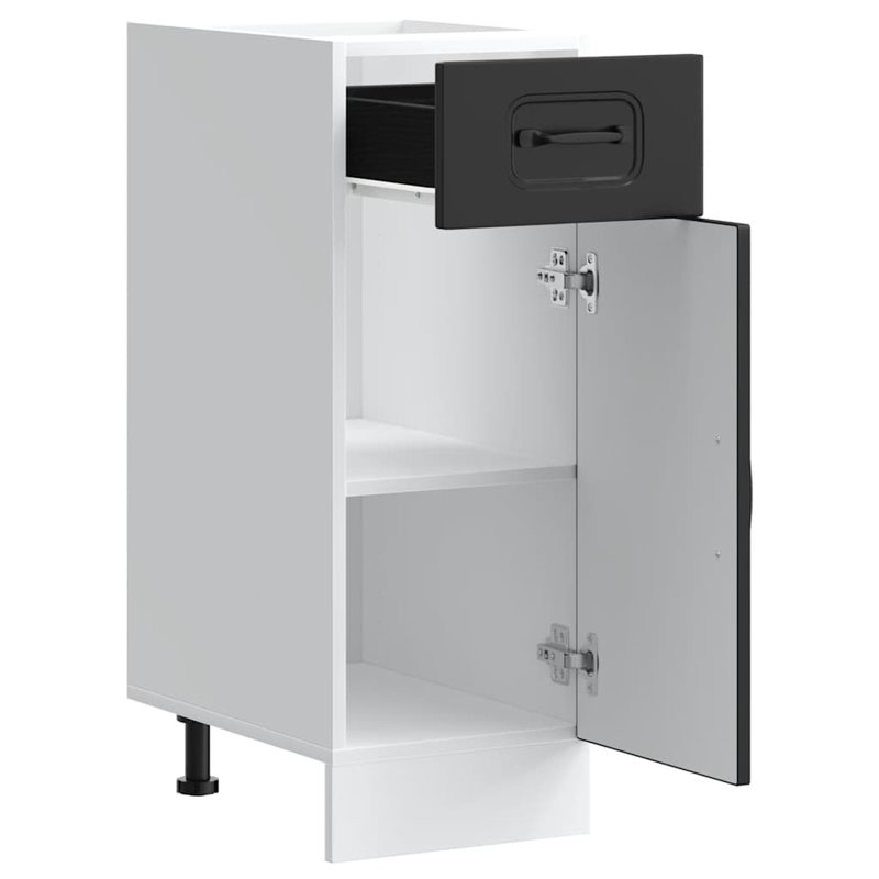 Pieds réglables en bois d'ingénierie vidaXL, H 32,09 po x l 11,81 po x P 18,11 po, Noir