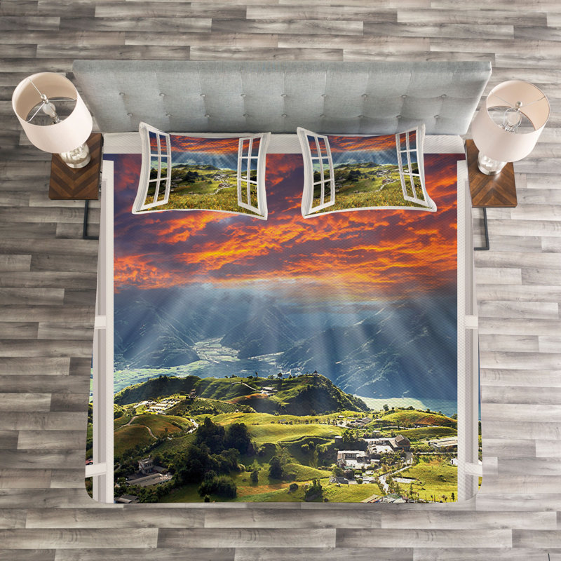 No Pattern Bedspread with Pillow Shams, 220 x 264 cm