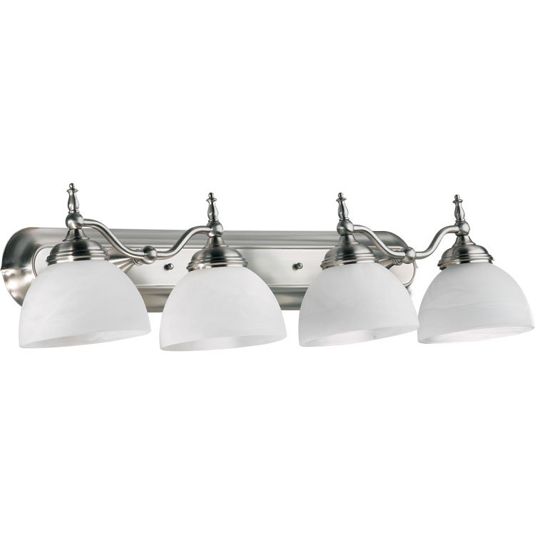 Éclairage pour meuble-lavabo 4 lumières Bernardston, Nickel classique
