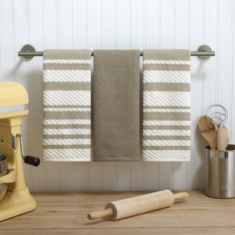 Izod Essex 3-Piece Kitchen Towel Set, Linen