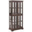 Vitrine rétro avec tablettes réglables et porte-documents antique
