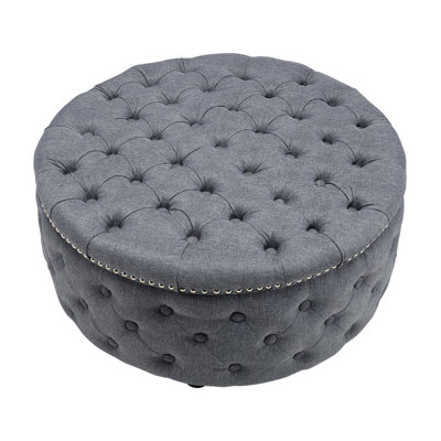 75cm Wide Cylinder No Pattern Footstool Ottoman
