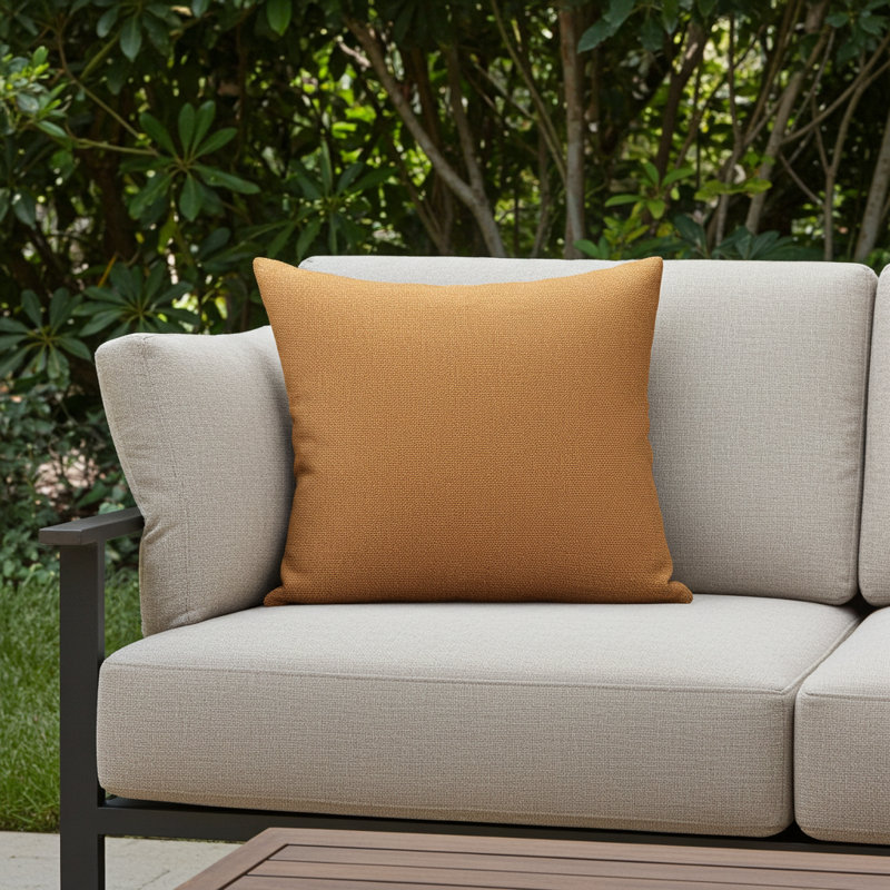 Burnt Sienna Square Indoor/Outdoor Pillow Cover & Insert, 18" x 18"