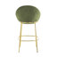 Ensemble de 4 tabourets de bar rembourrés vert olive pour l'intérieur avec pieds dorés polis-184859088
