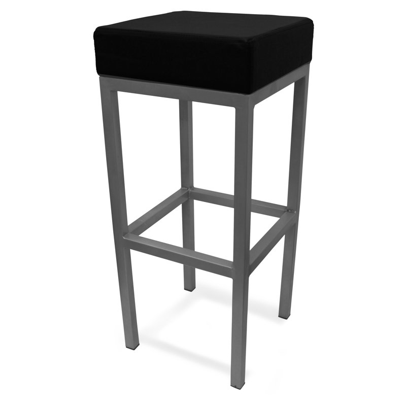 Cordish Upholstered Counter Stool with Metal Frame, Black