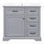 36" Bathroom Vanity with Sink, Ceramic Sink, 2 Tip-out Drawers, Soft Close Door Hinges