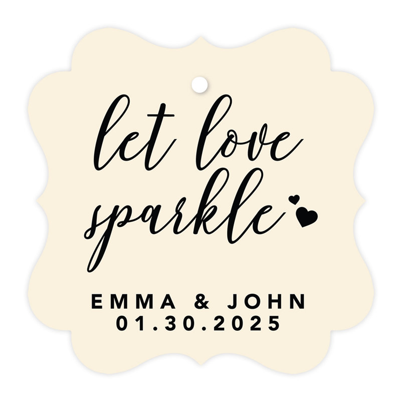 Cadre personnalisé sur mesure Let Love Sparkle, Ivoire