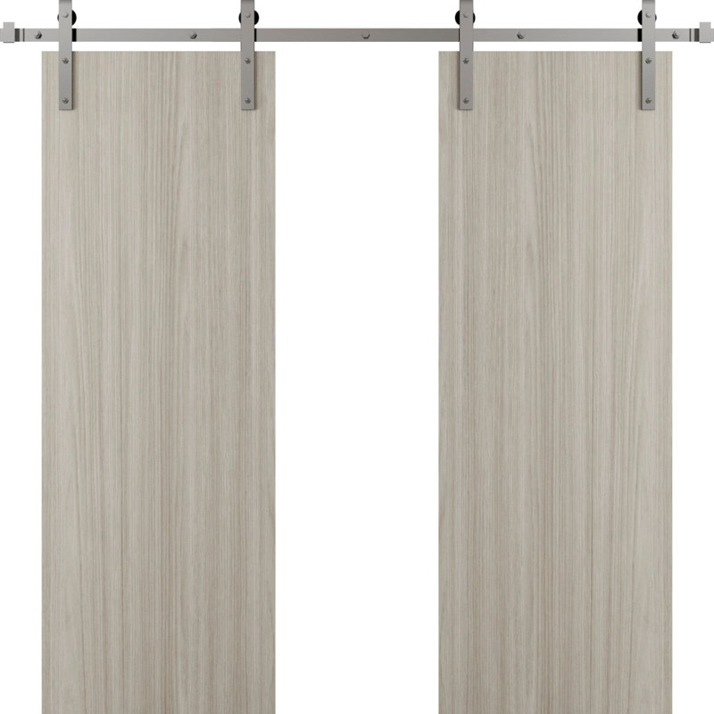 Porte de grange moderne - ESSENTIEL 8001 - Ensemble de quincaillerie lourde sur rail 6,6 pi - Portes intérieures à panneau plein