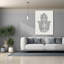  «Hamsa 1 Silver» par Courtney Prahl, art mural sur toile, 40 po x 54 po