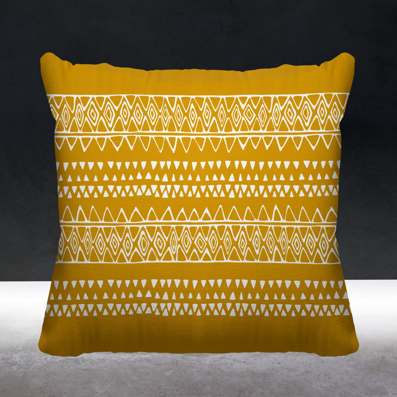 Housse et insert de coussin extérieur carré Ara, L 19 po x H 19 po, Moutarde