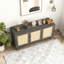Armoire de rangement décorative avec 4 portes en rotin-856576640
