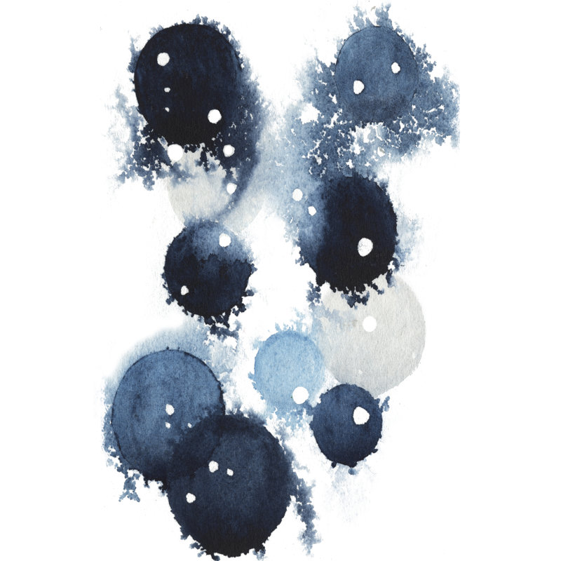 Blue Galaxy IV by Grace Popp - Painting Print, 122cm H x 81cm W, Black Floater Framed