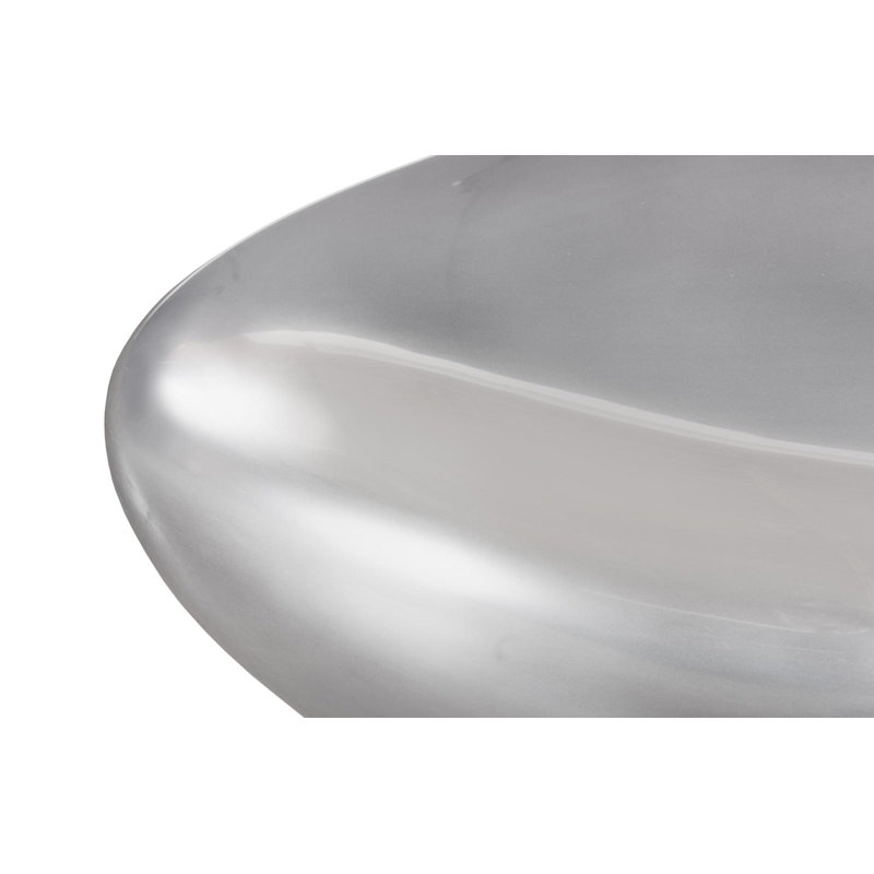 River Stone Coffee Table Liquid Silver, 14" H x 42" L x 26" W, Liquid Silver